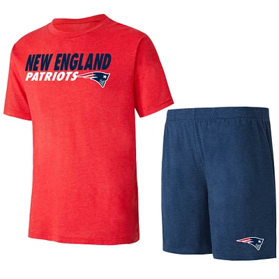 Ensemble de nuit pour hommes Concepts Sport bleu marine/rouge New England Patriots Meter T-shirt et short