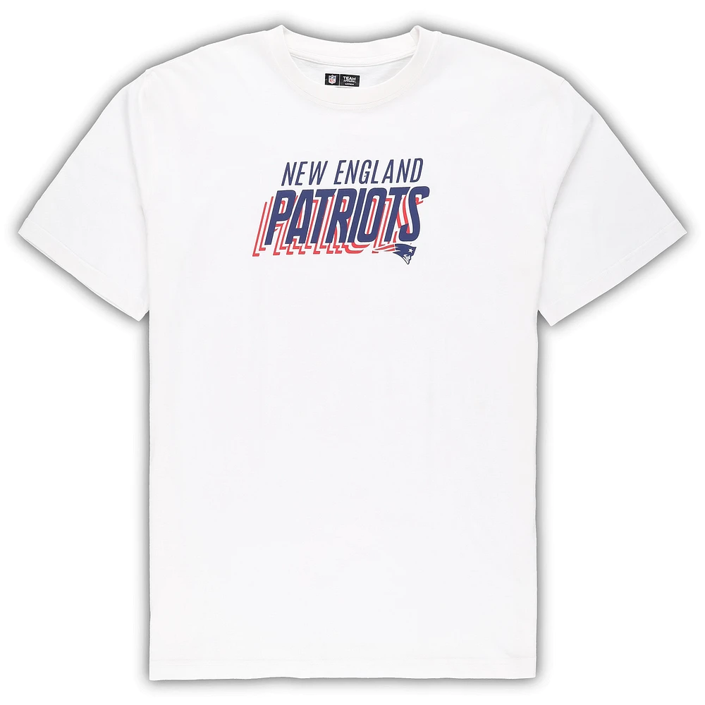 Men's Concepts Sport White/Charcoal New England Patriots Big & Tall T-Shirt and Shorts Set