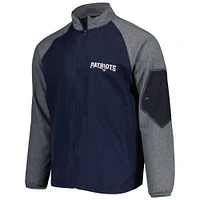 Men's Dunbrooke Navy New England Patriots Hurricane Raglan Full-Zip Windbreaker Jacket