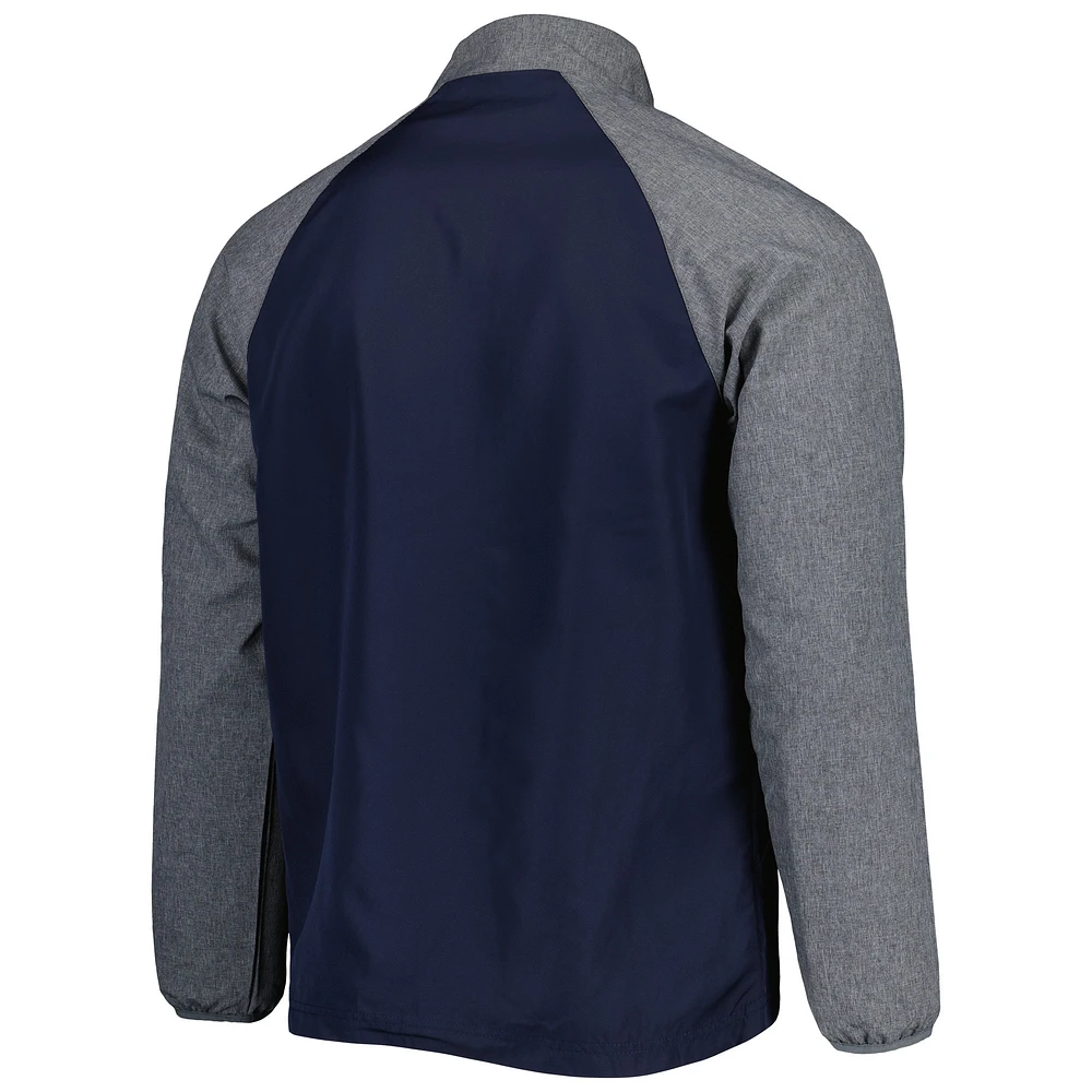 Men's Dunbrooke Navy New England Patriots Hurricane Raglan Full-Zip Windbreaker Jacket