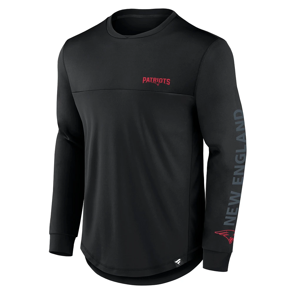 Men's Fanatics Black New England Patriots Blackout Long Sleeve T-Shirt