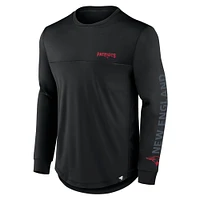 Men's Fanatics Black New England Patriots Blackout Long Sleeve T-Shirt