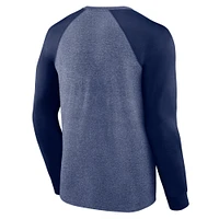 Men's Fanatics Heather Navy New England Patriots Arc Away Tri-Blend Long Sleeve T-Shirt