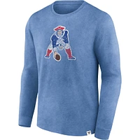 Men's Fanatics  Heather Royal New England Patriots Washed Primary Long Sleeve T-Shirt