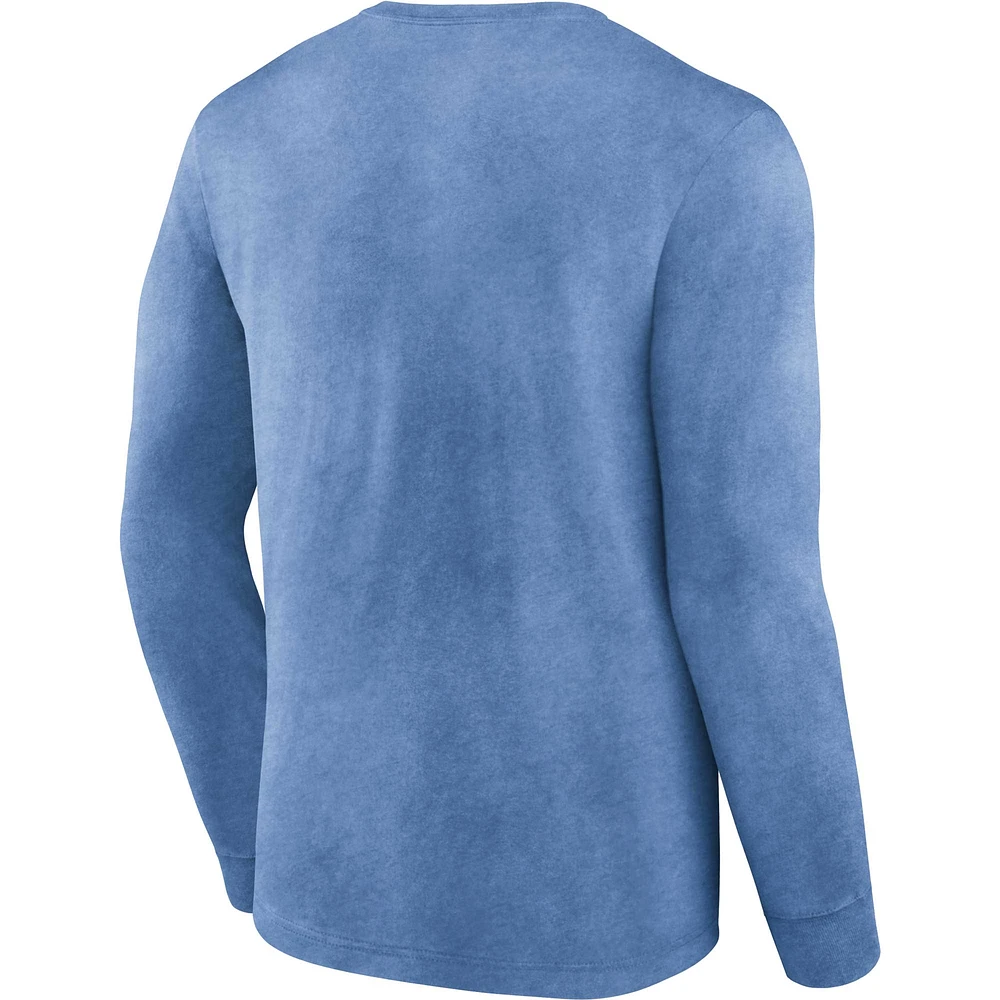 Men's Fanatics  Heather Royal New England Patriots Washed Primary Long Sleeve T-Shirt