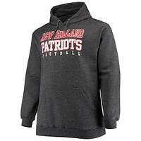 Men's Fanatics Heathered Charcoal New England Patriots Big & Tall Practice Pullover Hoodie