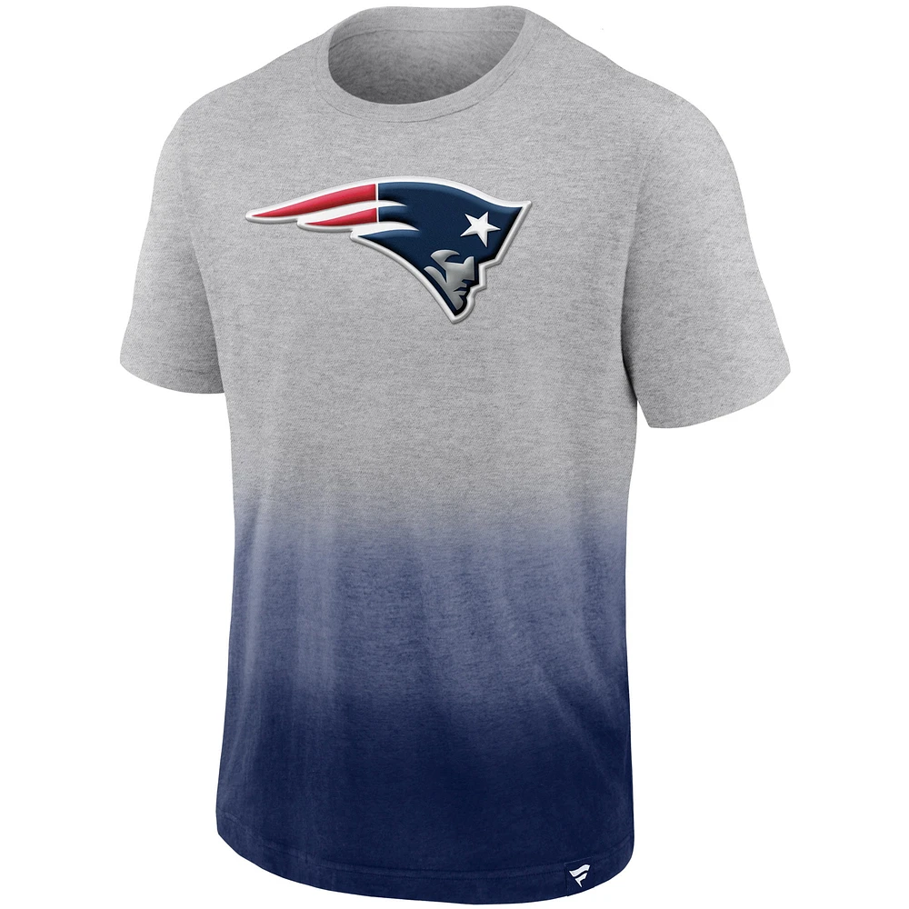 Men's Fanatics Heathered Gray/Navy New England Patriots Team Ombre T-Shirt