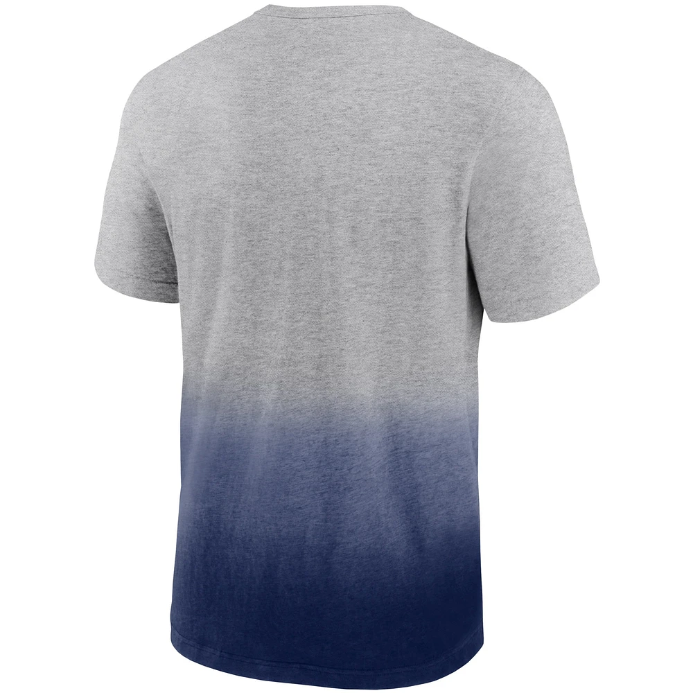 Men's Fanatics Heathered Gray/Navy New England Patriots Team Ombre T-Shirt