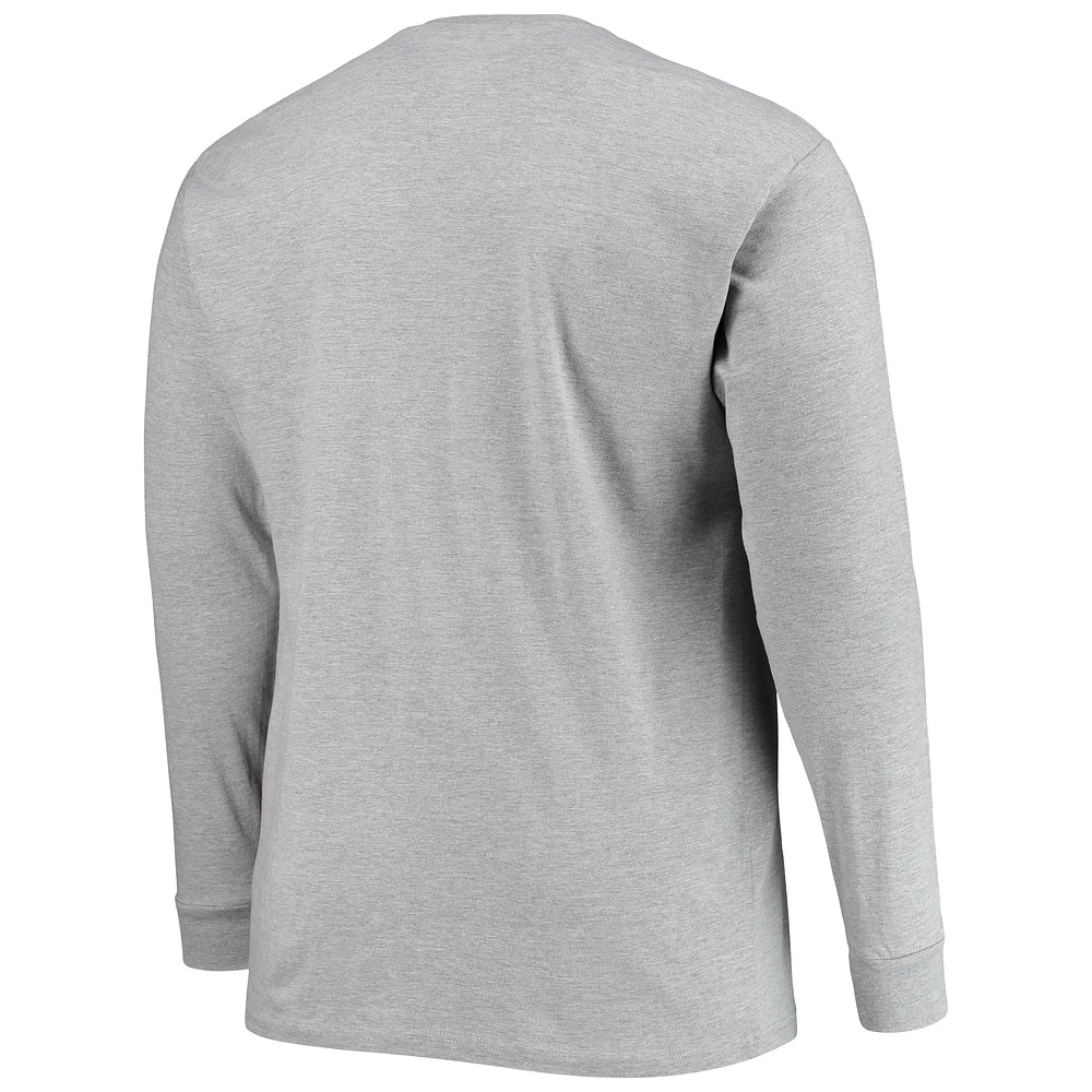 Men's Fanatics Heathered Gray New England Patriots Big & Tall Practice Long Sleeve T-Shirt