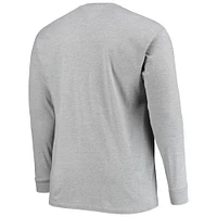 Men's Fanatics Heathered Gray New England Patriots Big & Tall Practice Long Sleeve T-Shirt