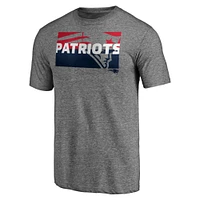 T-shirt pour hommes Fanatics Branded Heathered Grey New England Patriots Team Block Party Square Off Tri-Blend