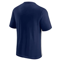 Men's Fanatics Navy/Heathered Gray New England Patriots Colorblock T-Shirt