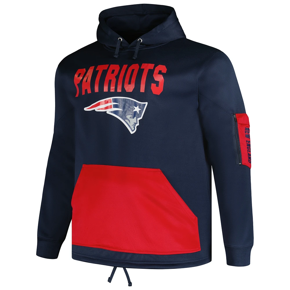 Men's Fanatics  Navy New England Patriots Big & Tall Pullover Hoodie