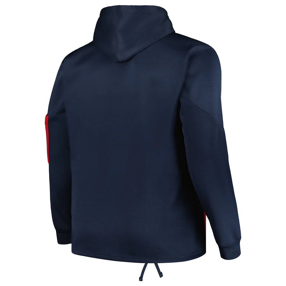Men's Fanatics  Navy New England Patriots Big & Tall Pullover Hoodie