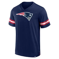Men's Fanatics  Navy New England Patriots Jersey Tackle V-Neck T-Shirt