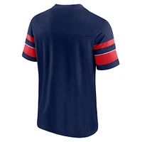 Men's Fanatics Navy New England Patriots Textured Hashmark V-Neck T-Shirt