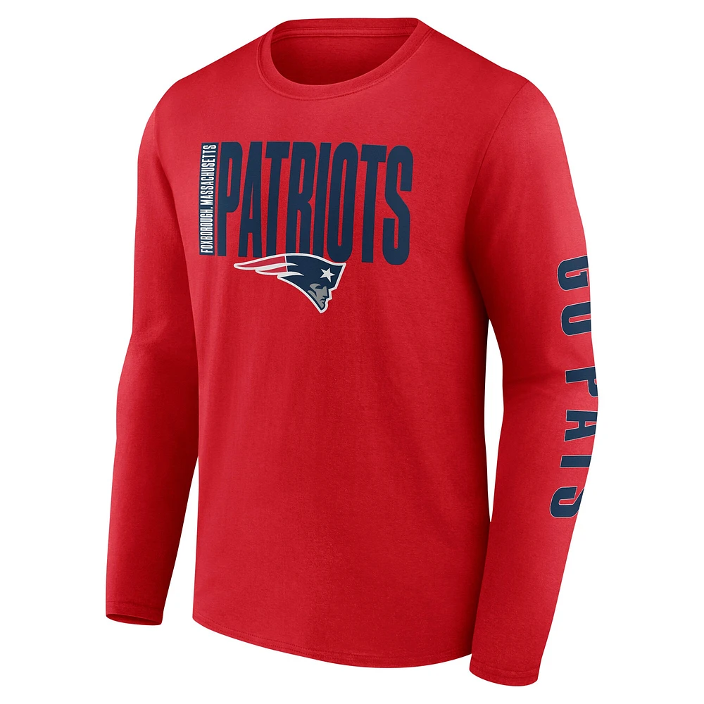 Men's Fanatics Red New England Patriots Vision Long Sleeve T-Shirt