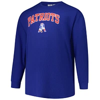 Men's Fanatics Royal New England Patriots Big & Tall Throwback Thermal Long Sleeve T-Shirt