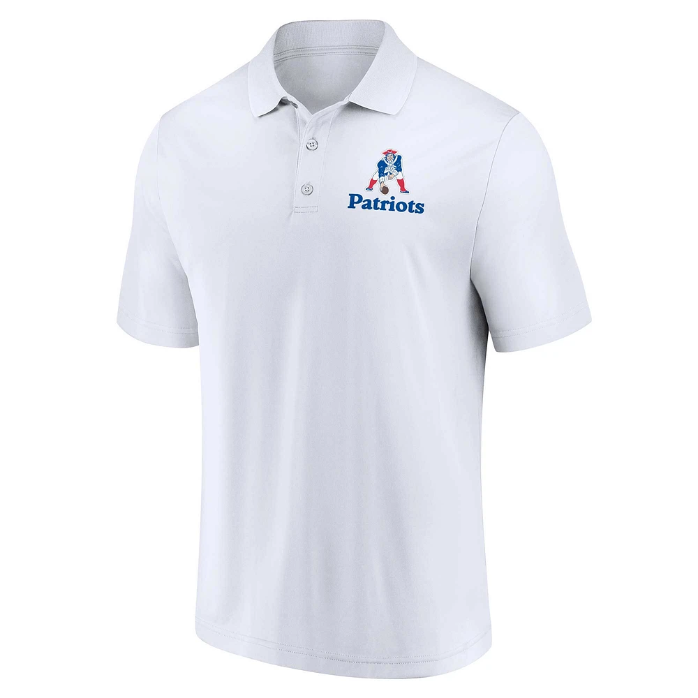 Men's Fanatics White/Royal New England Patriots Throwback Two-Pack Polo Set