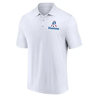 Men's Fanatics White/Royal New England Patriots Throwback Two-Pack Polo Set