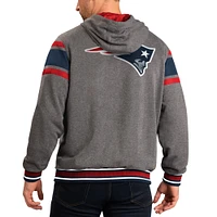 Men's G-III Sports by Carl Banks Navy/Gray New England Patriots Extreme Full Back Reversible Hoodie Full-Zip Jacket