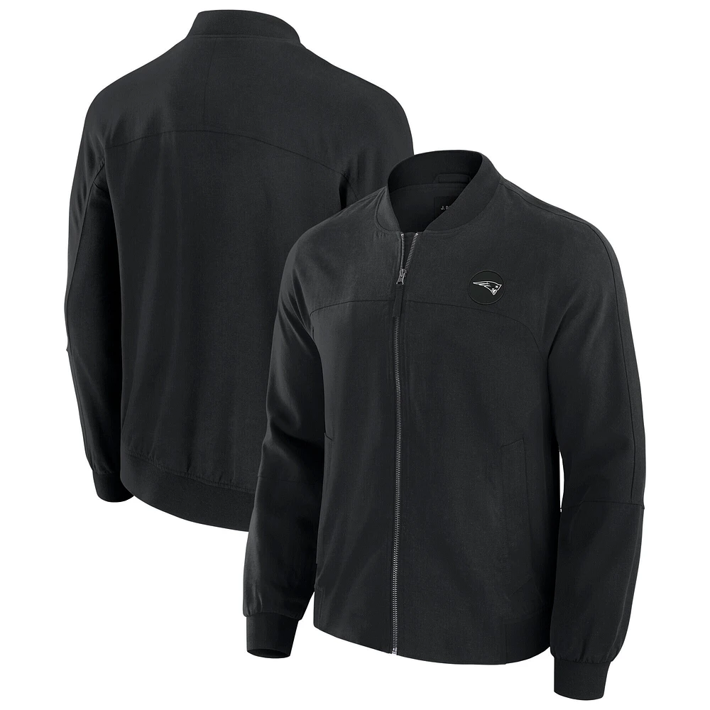 Men's J. Palmer Black New England Patriots Lightweight Cover-4 Tri-Blend Full-Zip Jacket