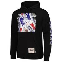 Men's Mitchell & Ness Black New England Patriots Gridiron Classics Big Face 7.0 Pullover Hoodie