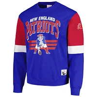 Men's Mitchell & Ness Royal New England Patriots Big Tall Fleece Pullover Sweatshirt