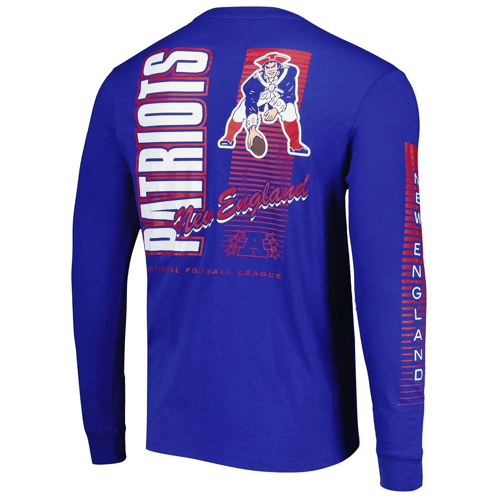 T-shirt à manches longues pour homme Mitchell & Ness Royal New England Patriots Gridiron Classics