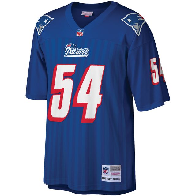 Maillot réplique Mitchell & Ness Tedy Bruschi Royal New England Patriots Legacy pour hommes