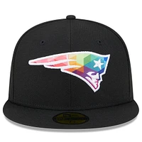Men's New Era  Black England Patriots 2023 NFL Crucial Catch 59FIFTY Fitted Hat