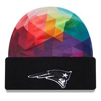Men's New Era  Black New England Patriots 2023 NFL Crucial Catch Cuffed Knit Hat
