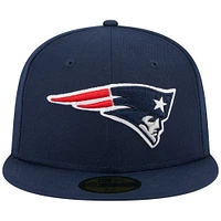 Casquette ajustée New Era bleu marine England Patriots Main 59FIFTY pour homme