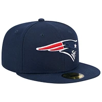 Casquette ajustée New Era bleu marine England Patriots Main 59FIFTY pour homme