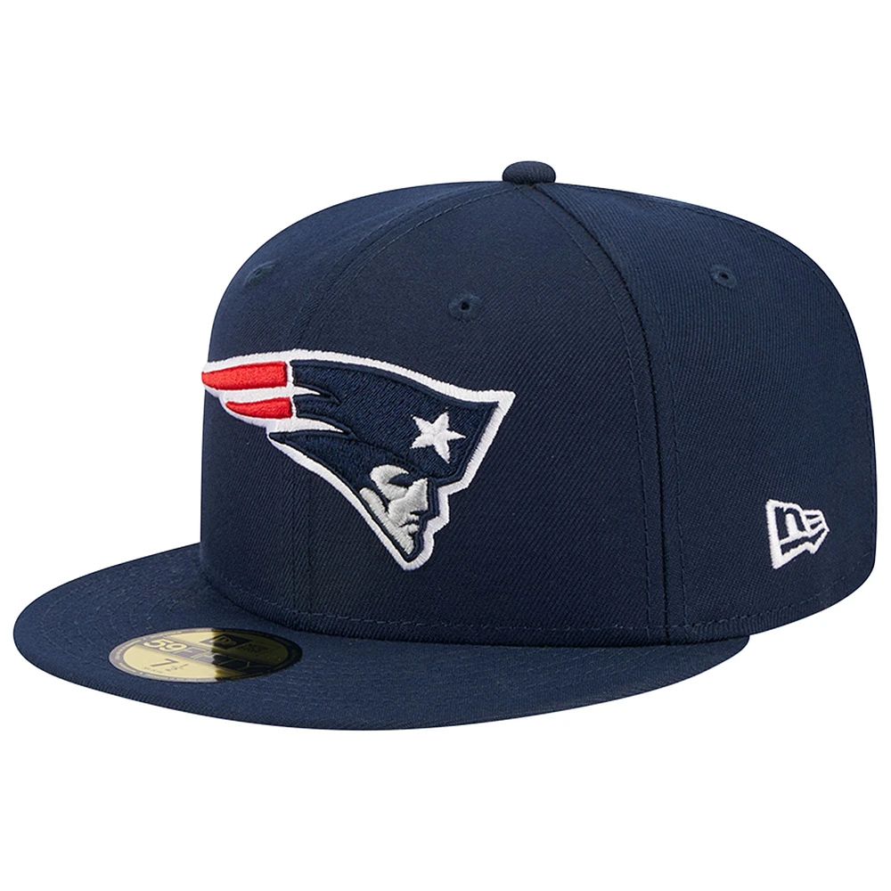 Casquette ajustée New Era bleu marine England Patriots Main 59FIFTY pour homme