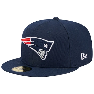 Casquette ajustée New Era bleu marine England Patriots Main 59FIFTY pour homme