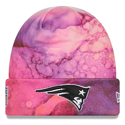 Casquette Crucial Catch New England Patriots 2022 NFL New Era pour homme - Rose - Tuque en tricot à revers