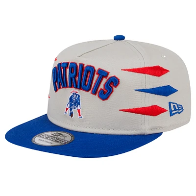Casquette de golf athlétique à visière snapback New Era Stone/Royal New England Patriots pour homme