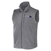 Men's NFL x Darius Rucker Collection by Fanatics Gray New England Patriots Polar Fleece Full-Zip Vest