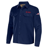 Men's NFL x Darius Rucker Collection by Fanatics Navy New England Patriots Canvas Button-Up Shirt Jacket