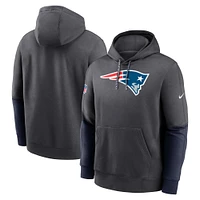 Men's Nike Anthracite New England Patriots 2024 Sideline Club Pullover Hoodie