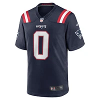 Men's Nike Christian Gonzalez  Navy New England Patriots Team Game Jersey