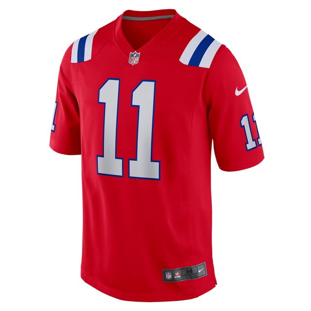 Maillot de match alternatif joueur retraité Nike Drew Bledsoe des New England Patriots pour homme, rouge