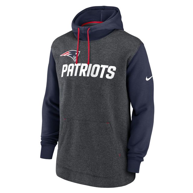 Chandail à capuchon Legacy Fan Gear des New England Patriots Nike pour homme, anthracite chiné/bleu marine