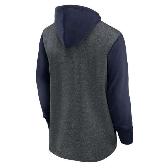Chandail à capuchon Legacy Fan Gear des New England Patriots Nike pour homme, anthracite chiné/bleu marine