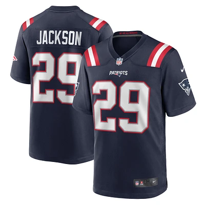 Maillot de match Nike JC Jackson pour hommes, bleu marine, New England Patriots