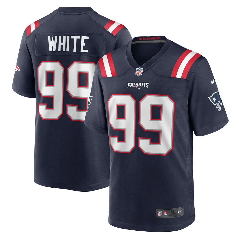 Maillot de match l'équipe Nike des New England Patriots pour homme, bleu marine