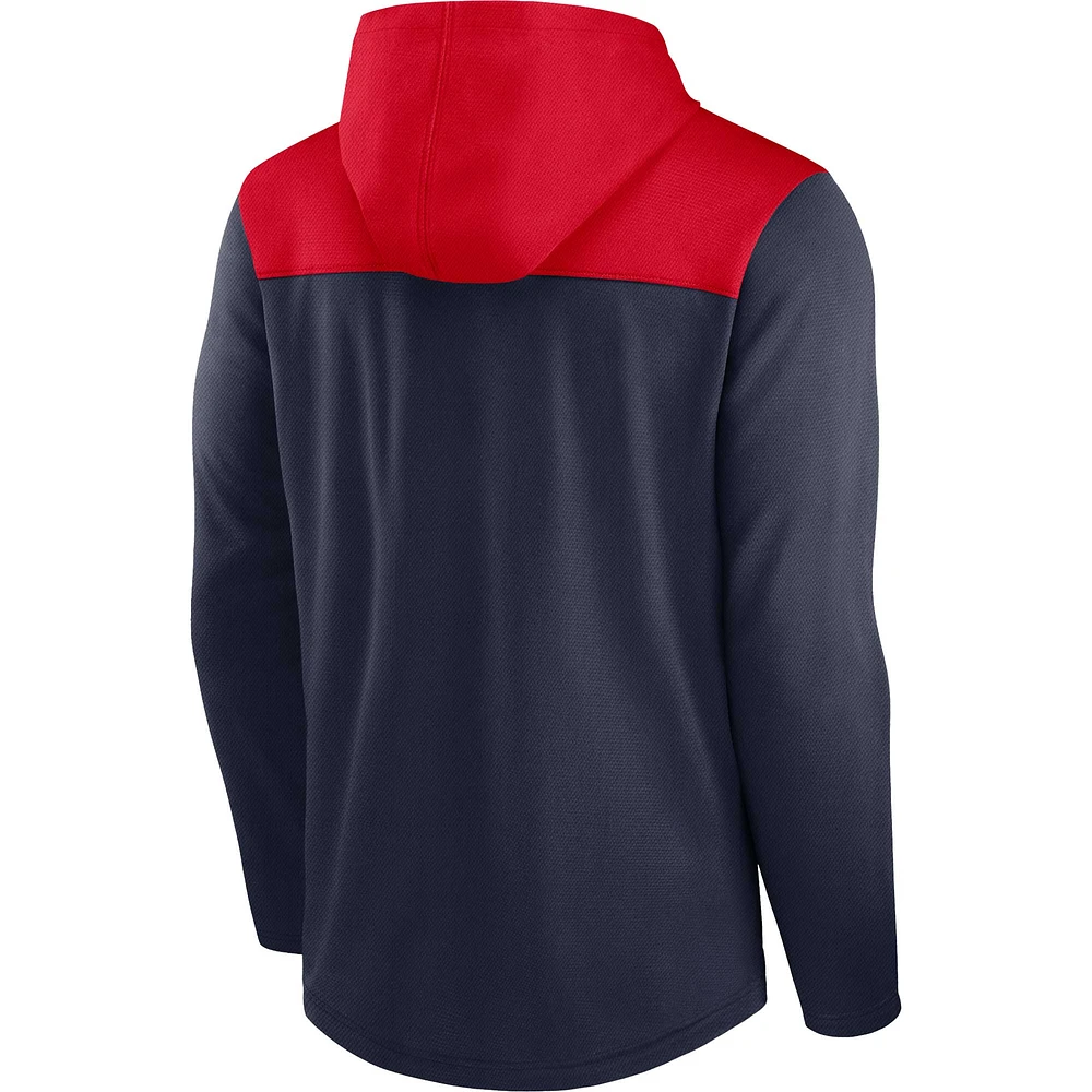 Men's Nike Navy/Red New England Patriots Athletic Lockup Pullover Hoodie