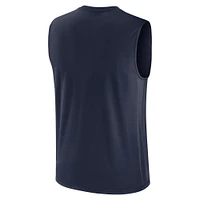 Men's Nike Navy New England Patriots Large Logo Performance Muscle Tank Top
