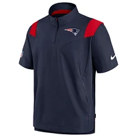 Men's Nike Navy New England Patriots Sideline Coaches Chevron Lockup Pullover Top